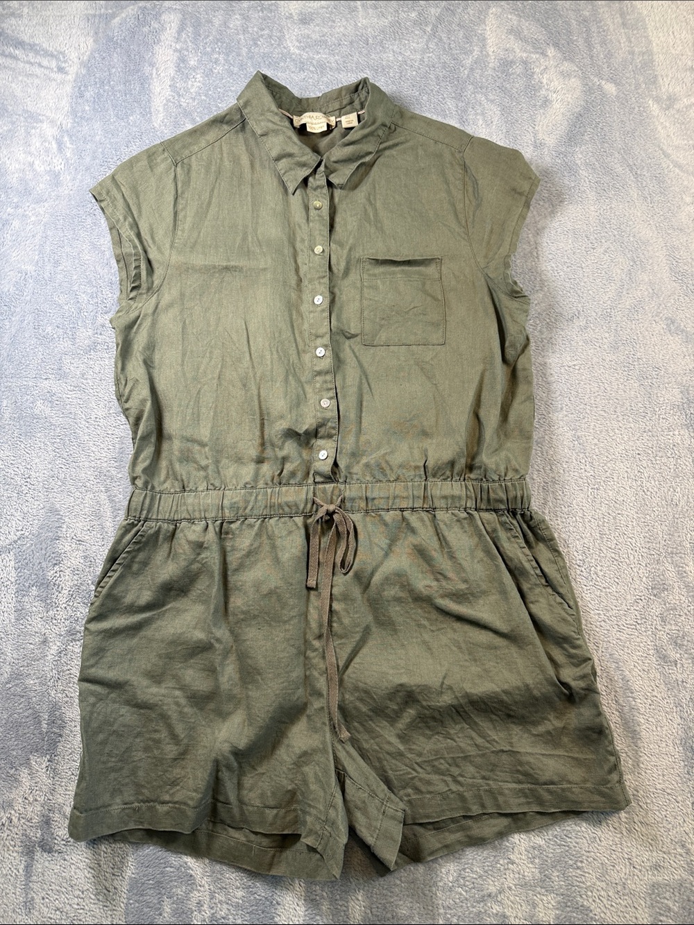 Cynthia Rowley Olive Green Cap Sleeve Utility Romper #3124